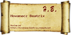 Hovanecz Beatrix névjegykártya
